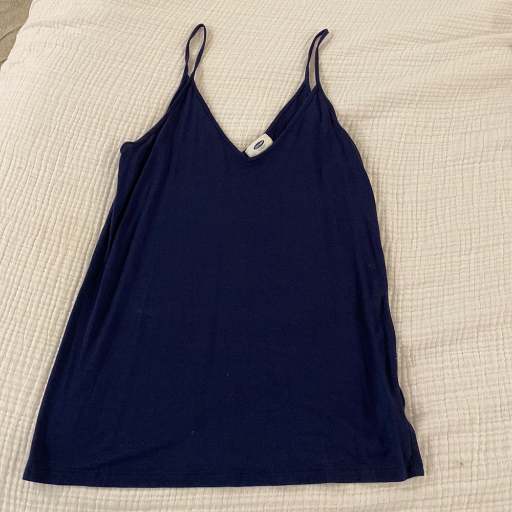 Navy v neck tank top